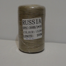 Нитки вощеные плоские светло-бежевые 300D ( 200 м)